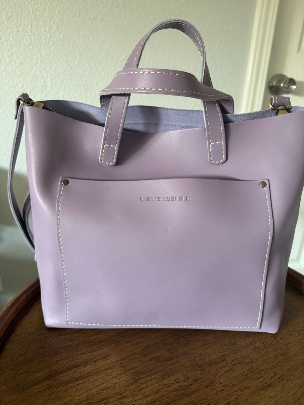 Portland Leather Goods (PLG); Medium Crossbody Tote; Lavender